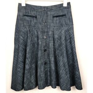 Vintage Y2K Larry Levine Midi‎ Swing Skirt 10 Bow Detail Cottagecore Grunge